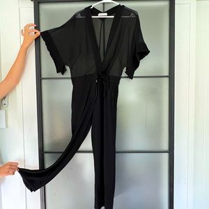 Silky Black Sandro Paris Romper jumpsuit